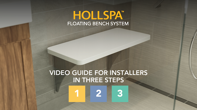Load video: Hollspa Floating Shower Bench System