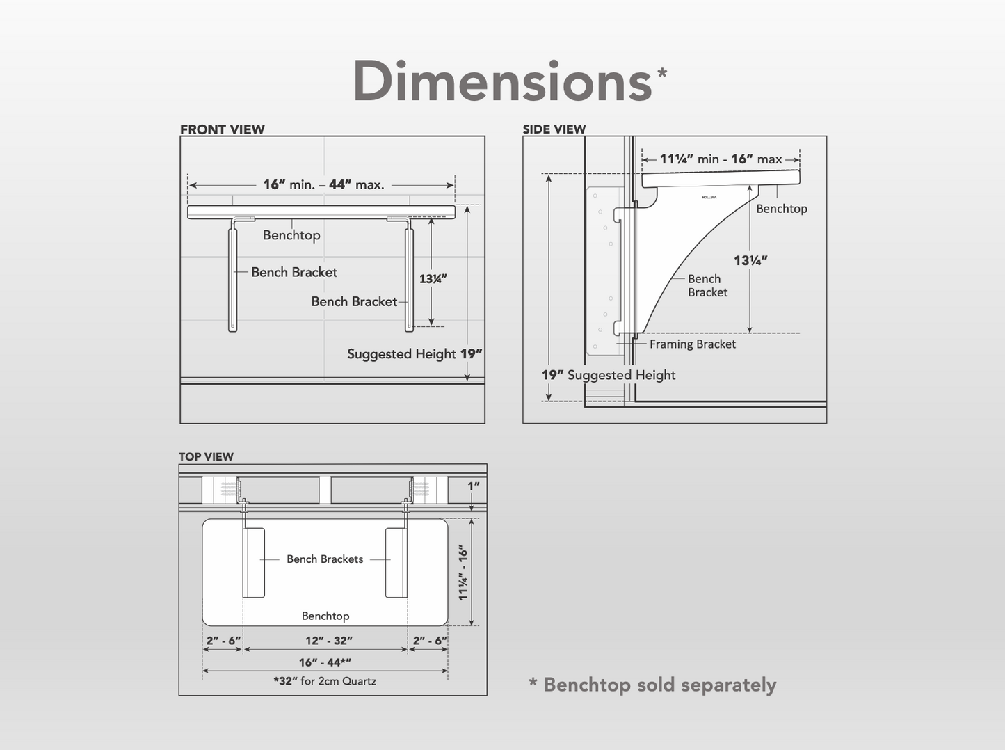 Brushed Bench Brackets System