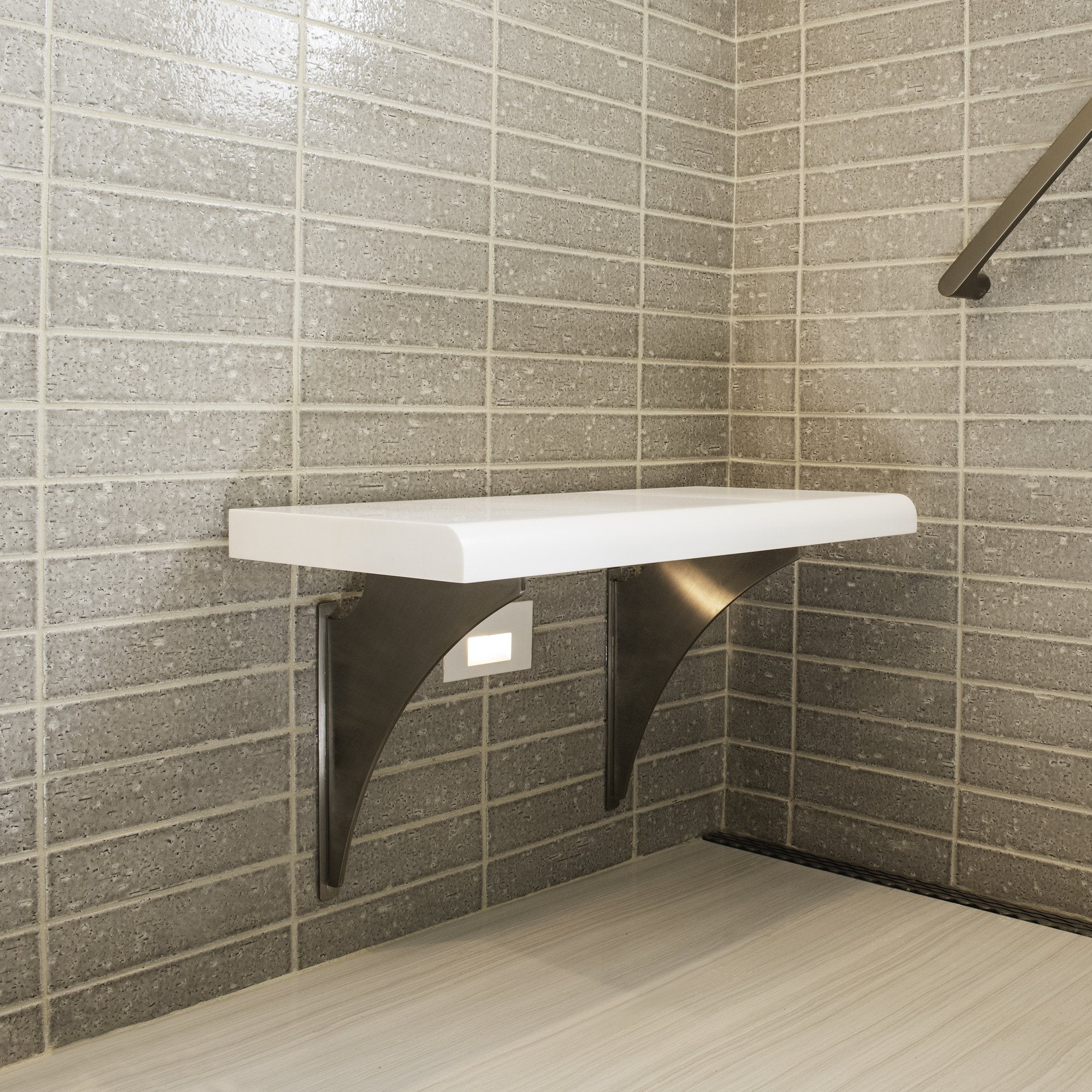 Floating corner sales shower bench