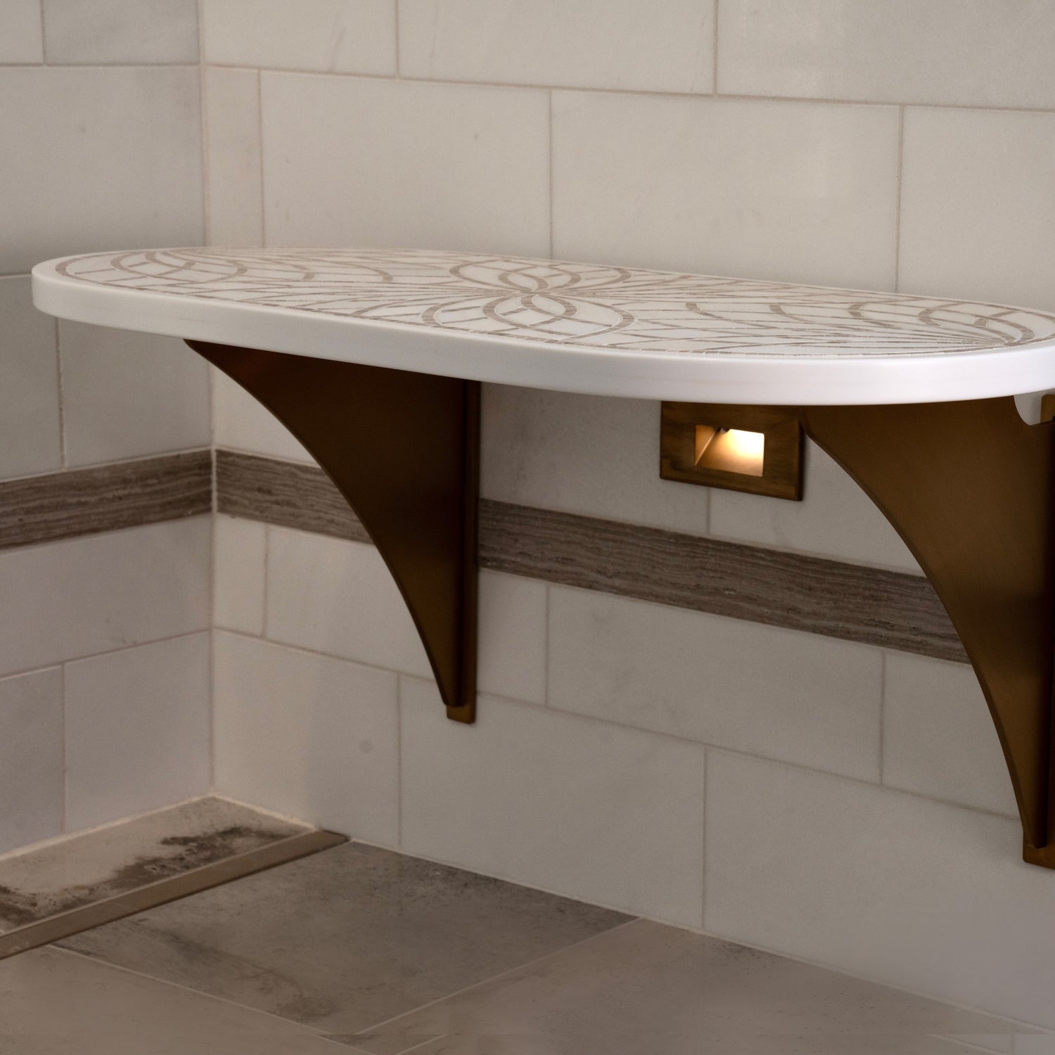 Shower bench top quartz